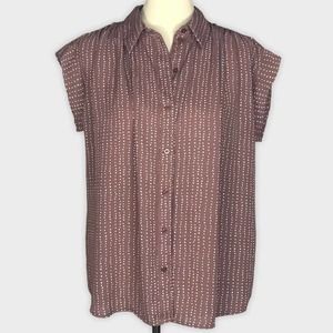 ⭐️ 5️⃣ for $25 ⭐️ 14 & Union Cap Dotted Mauve Blouse Small